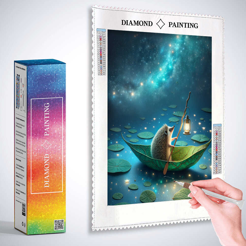 Diamond Painting - Igel im Boot