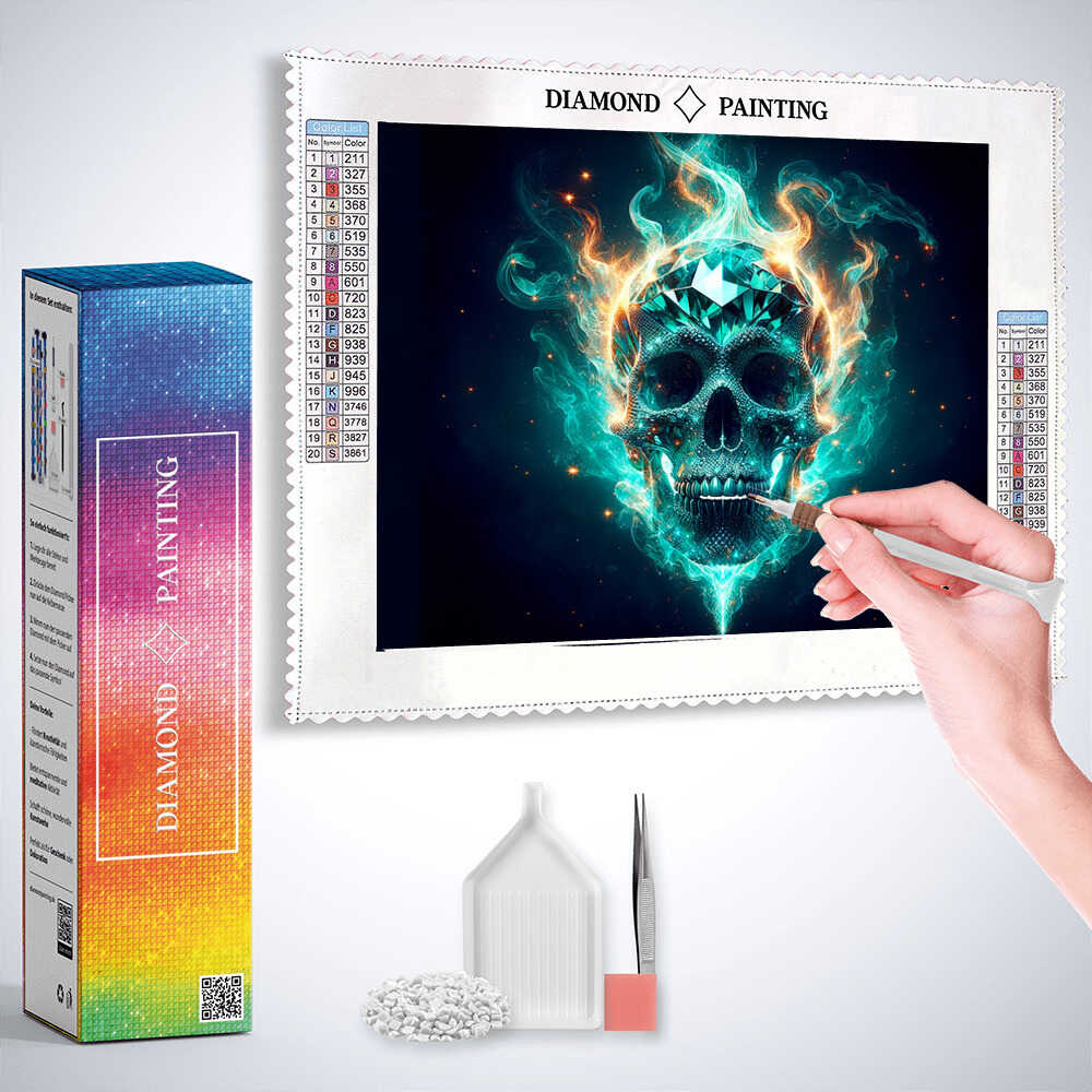 Diamond Painting - Leuchtender Totenkopf