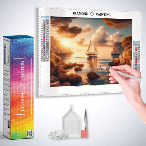 Diamond Painting - Reisendes Segelboot