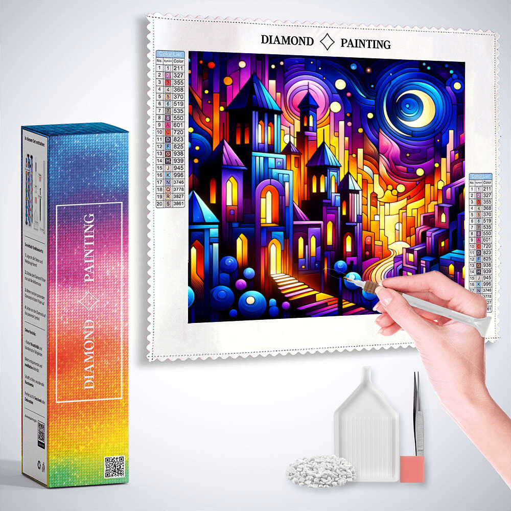 Diamond Painting - Abstrakte Stadt