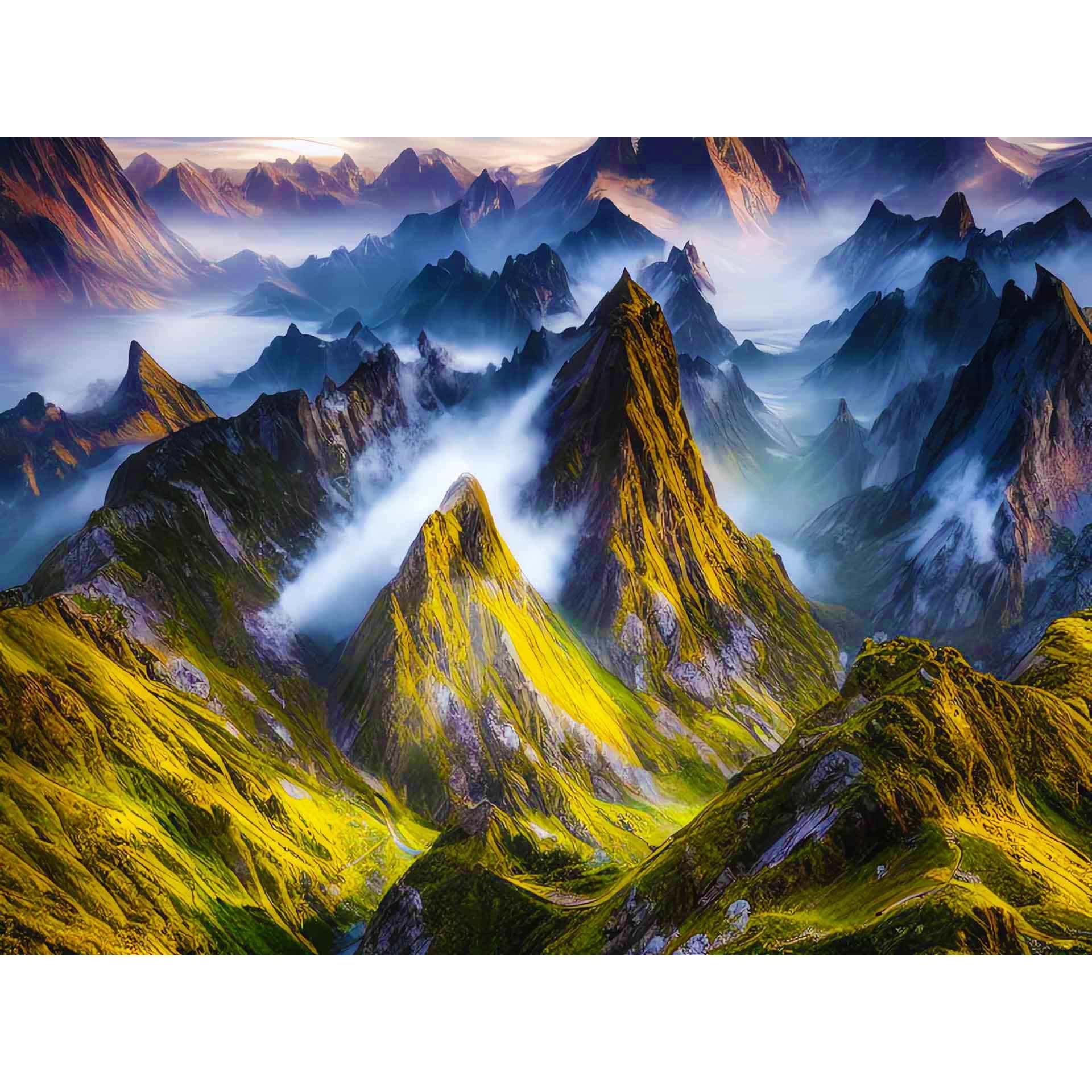 Diamond Painting - Ausblick, Berge - gedruckt in Ultra-HD - Berge, Horizontal, Landschaft