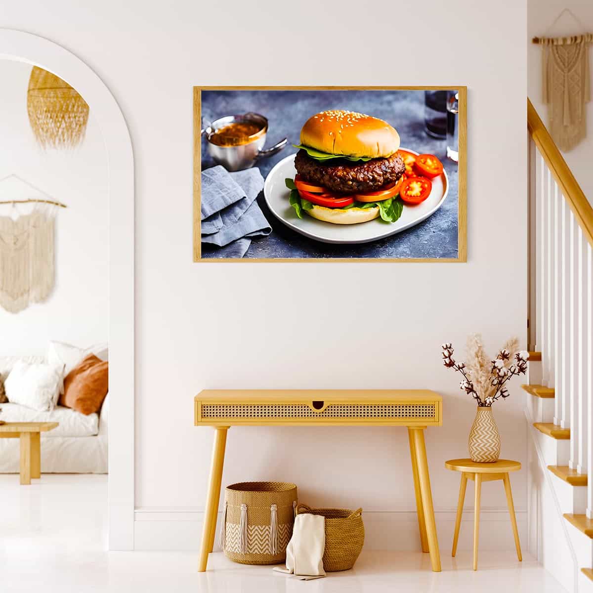 Diamond Painting - Burgerteller - gedruckt in Ultra-HD - Essen, Horizontal, Küche