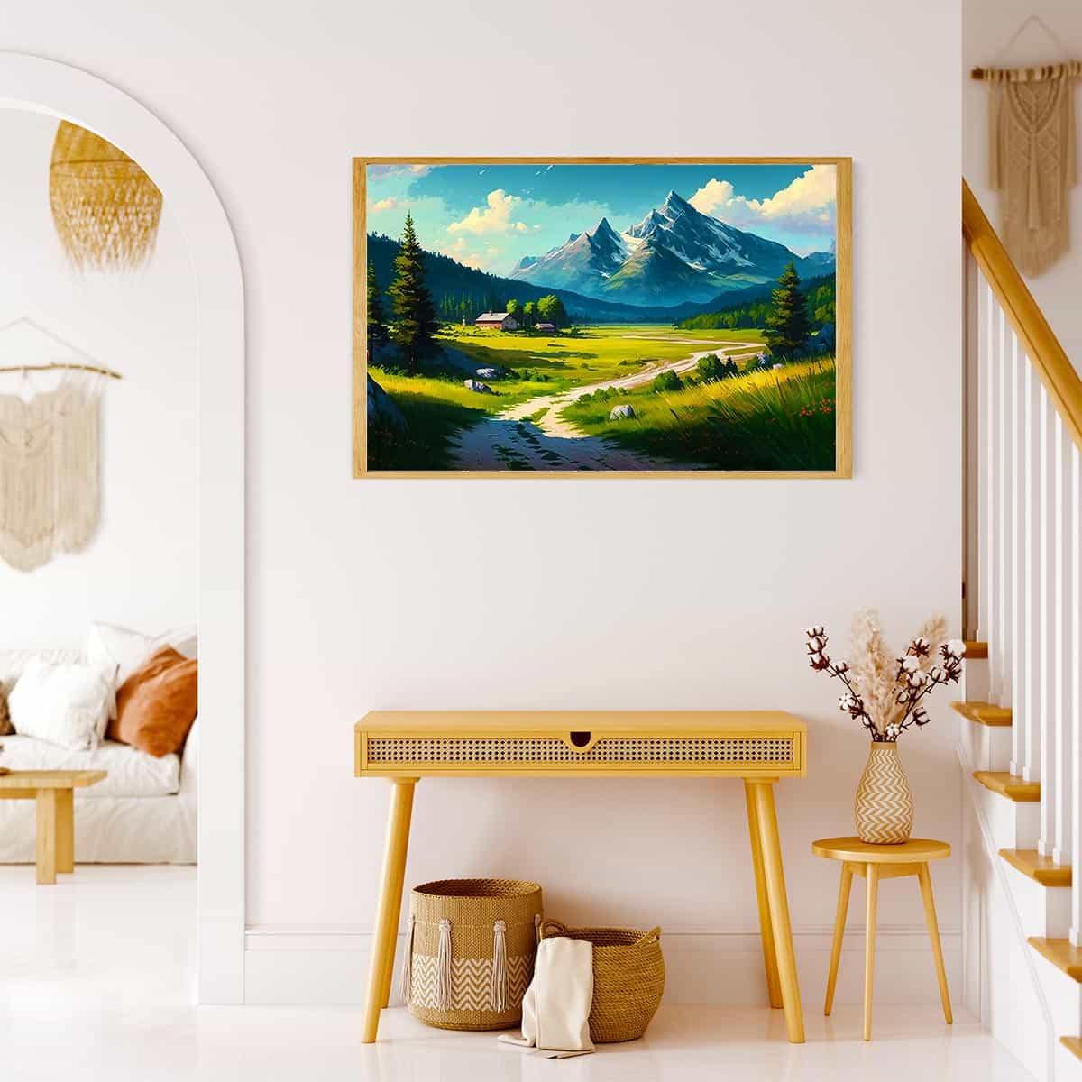 Diamond Painting - Wanderweg auf den Berg - gedruckt in Ultra-HD - Berge, Horizontal, Landschaft
