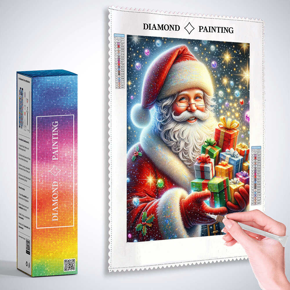 Diamond Painting - Geschenkbepackter Weihnachtsmann