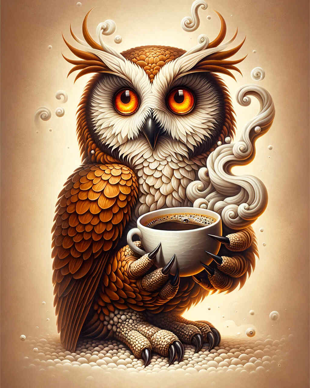 Diamond Painting - Kaffee Eule