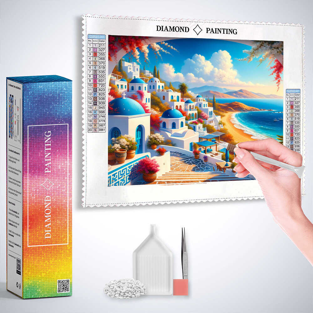 Diamond Painting - Griechische Küste