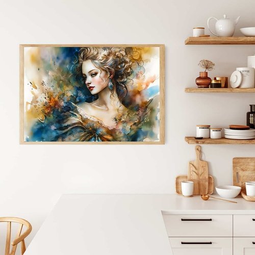 AB Diamond Painting - Abstrakte Frau im Kleid - gedruckt in Ultra-HD - AB Diamond, Horizontal, Menschen, Neu eingetroffen