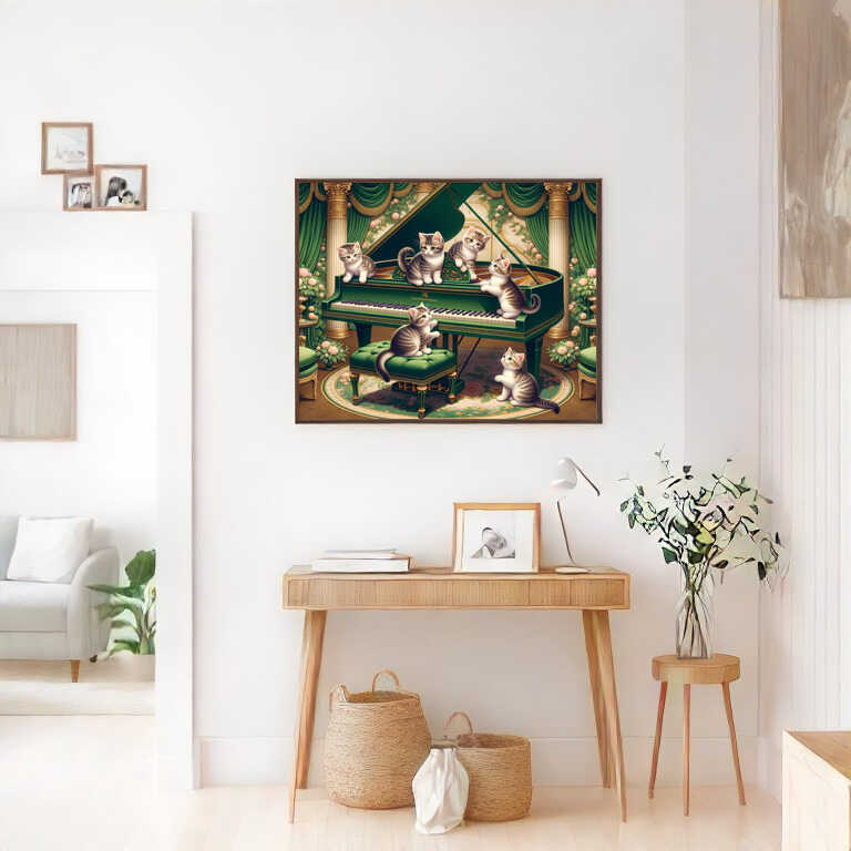 Diamond Painting - Klavier Katzen