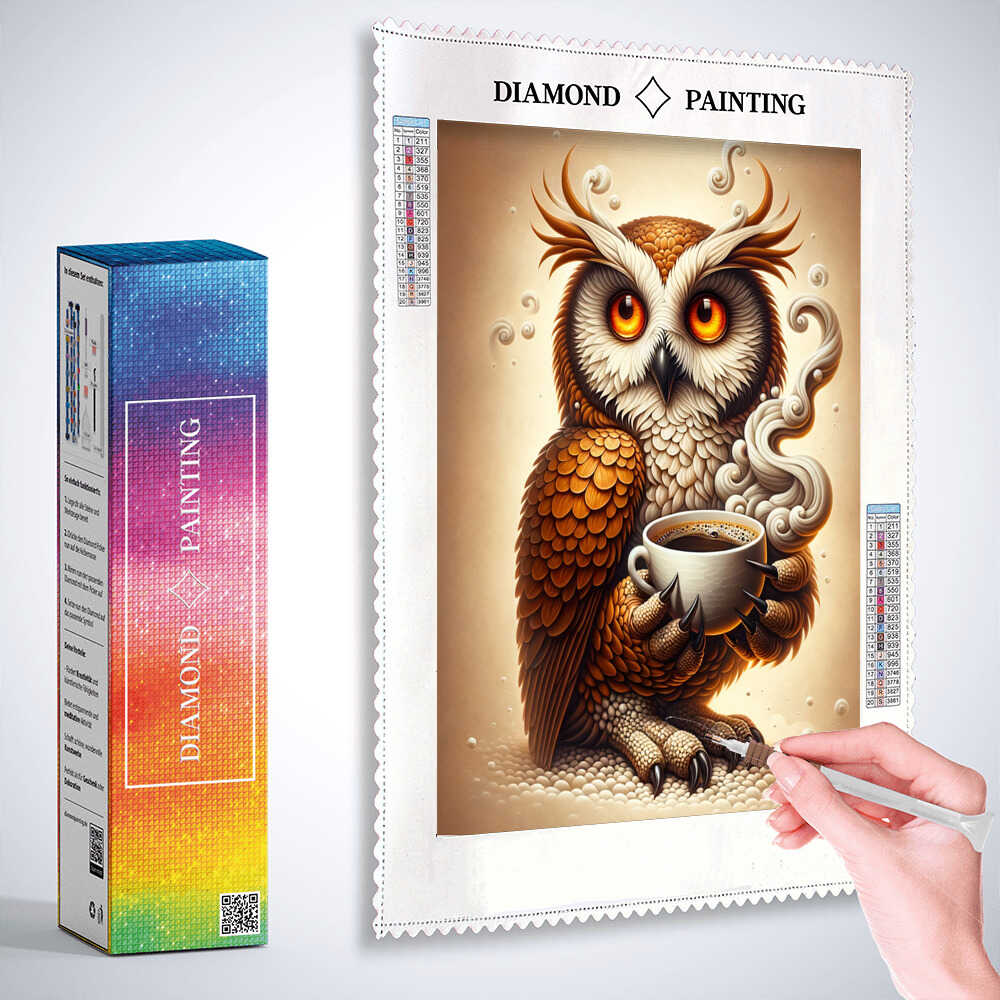 Diamond Painting - Kaffee Eule
