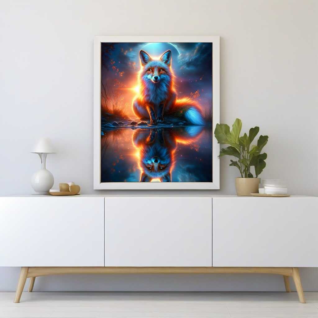 Diamond Painting - Fuchs Spiegelbild, farbig