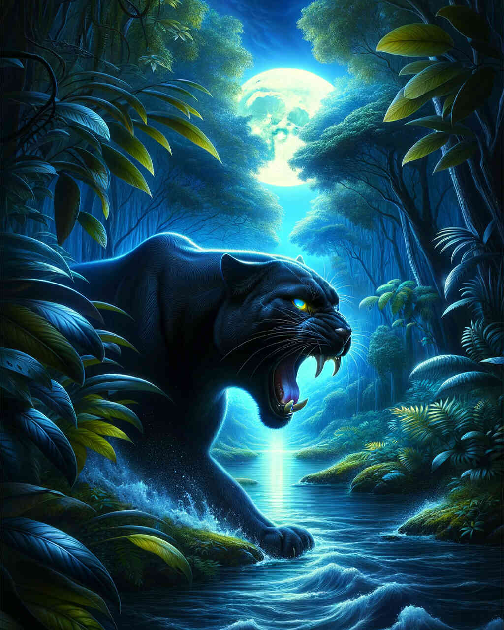 Diamond Painting - Brüllender Panther