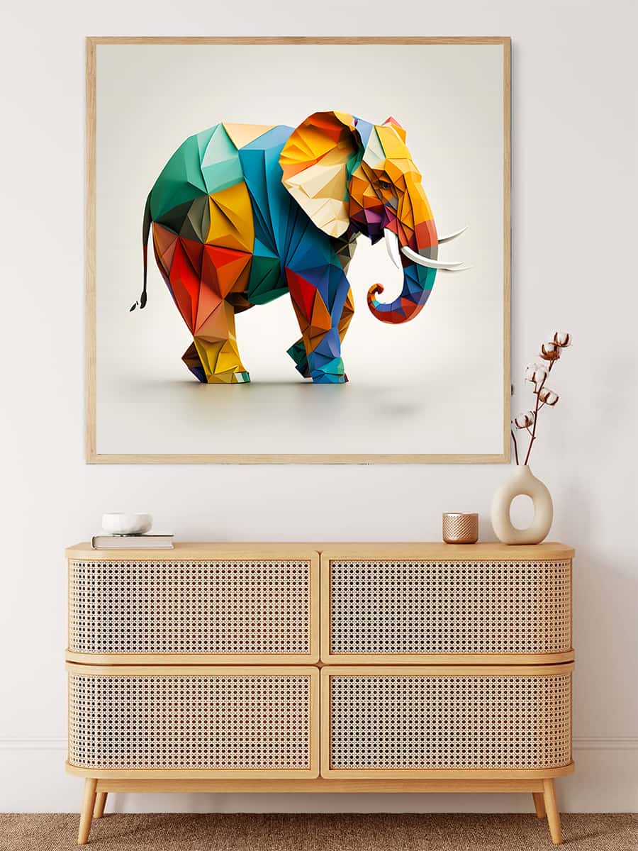 Diamond Painting - Elefant Paperart - gedruckt in Ultra-HD - Elefant, Neu eingetroffen, Quadratisch, Tiere