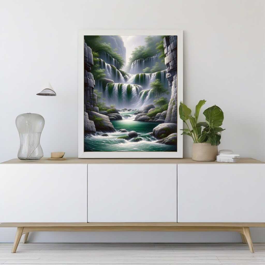 Diamond Painting - Wasserfall Felsen