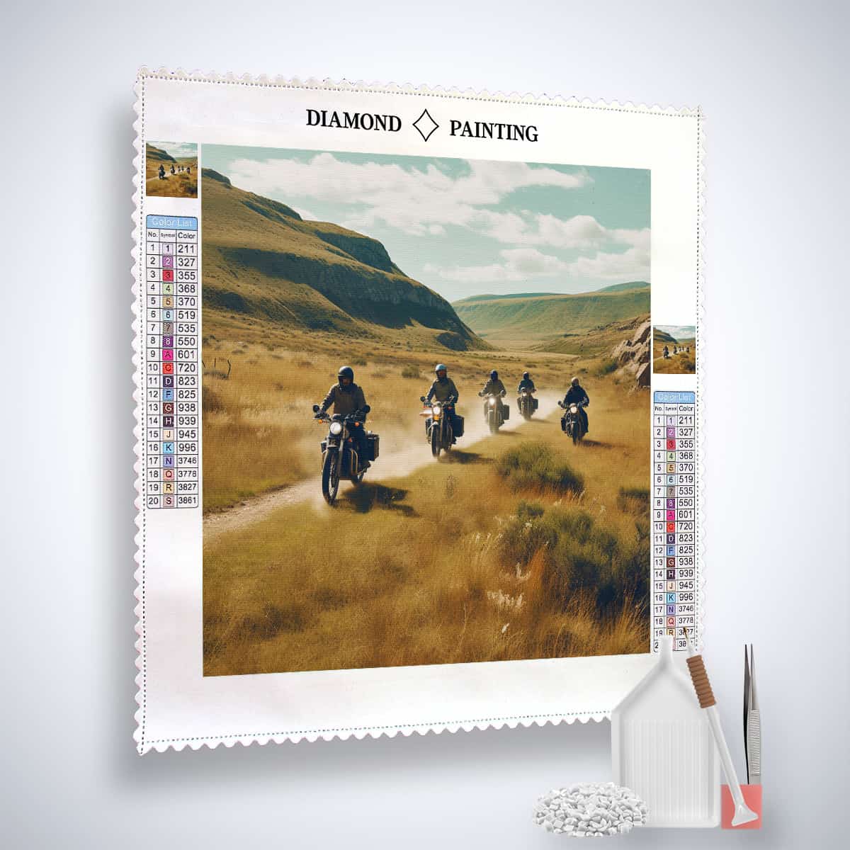 Diamond Painting - Freiheit auf zwei Rädern - gedruckt in Ultra-HD - Motorrad, Motorräder, Neu eingetroffen, Quadratisch