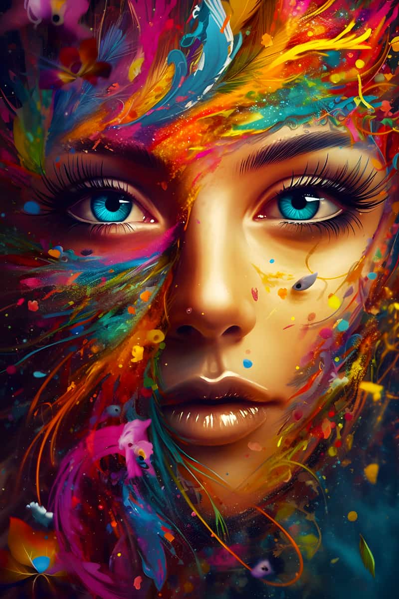 AB Diamond Painting - Colorful Woman - gedruckt in Ultra-HD - AB Diamond, Menschen, Neu eingetroffen, Vertikal