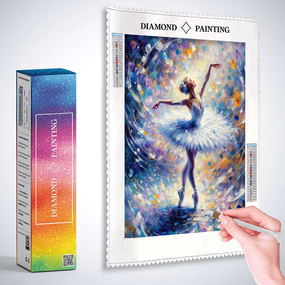 Diamond Painting - Tanzende Ballerina im weißen Tutu
