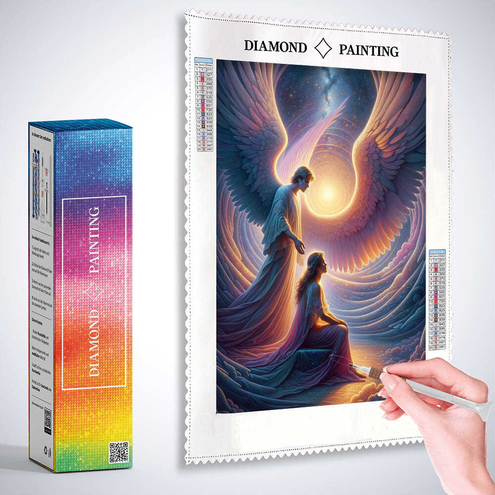 Diamond Painting - Frau mit Schutzengel