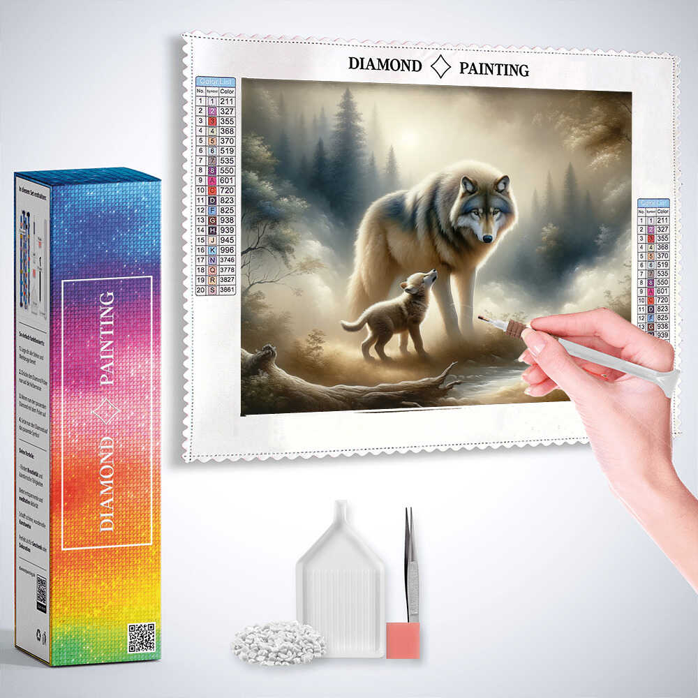 Diamond Painting - Riechen lernen, Wölfe