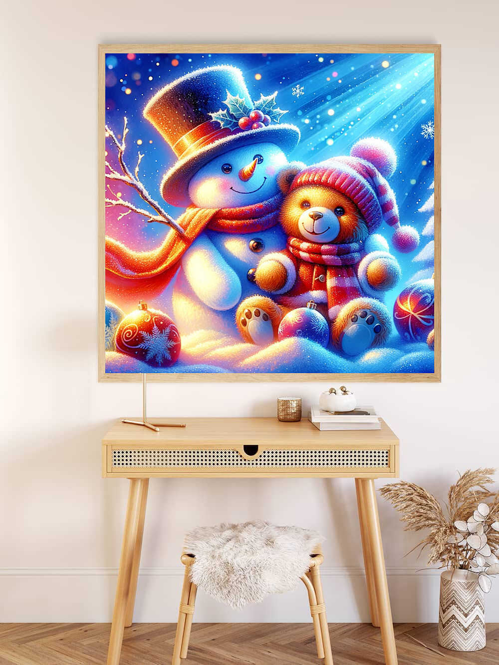 Diamond Painting - Schneemann und Teddybär