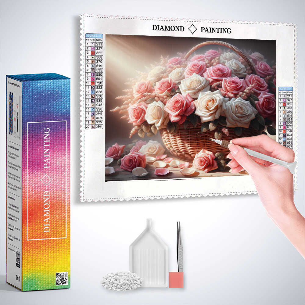 Diamond Painting - Ein Rosenkorb