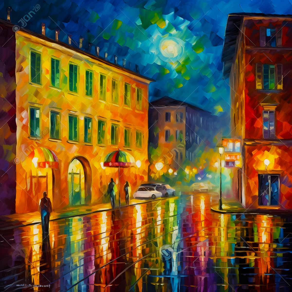 AB Diamond Painting - Italien bei Nacht - gedruckt in Ultra-HD - AB Diamond, Abstrakt, Neu eingetroffen, Quadratisch, Stadt