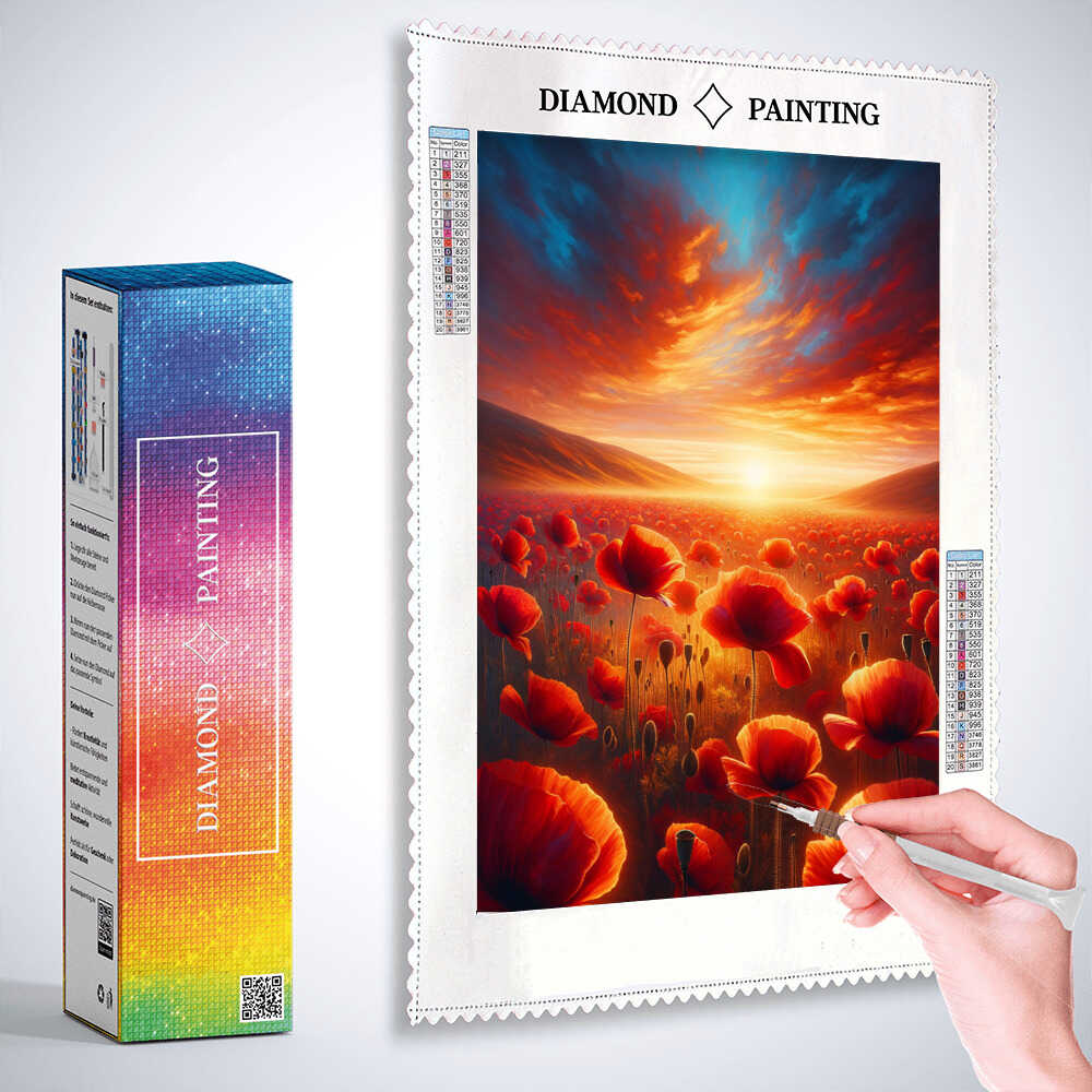 Diamond Painting - Klatschmohn im Abendrot