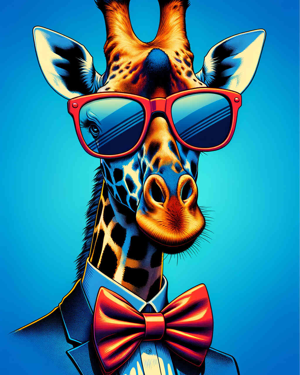 Diamond Painting - Giraffe mit Fliege und Brille