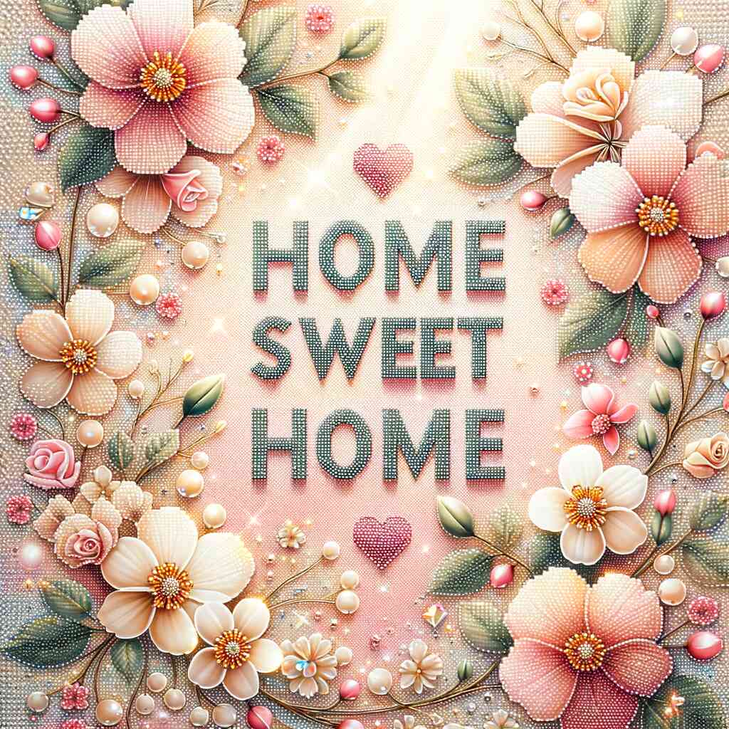 Diamond Painting - Home Sweet Home Blumen