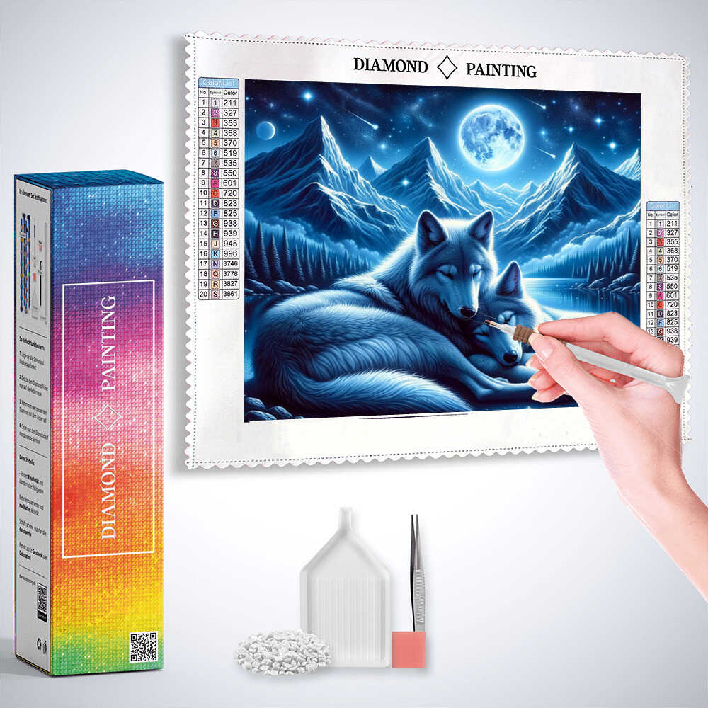 Diamond Painting - Wolfspaar schmust