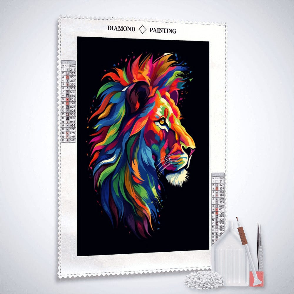 Prächtiger Löwe in Regenbogenfarben