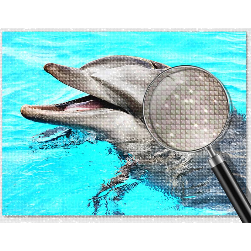 Diamond Painting - Delphin - gedruckt in Ultra-HD - delfin, tiere