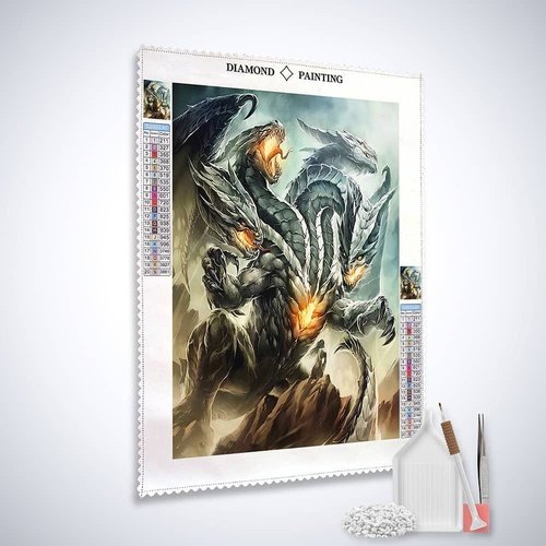 Diamond Painting - Eindrucksvoller Drache - gedruckt in Ultra-HD - drachen, fantasy