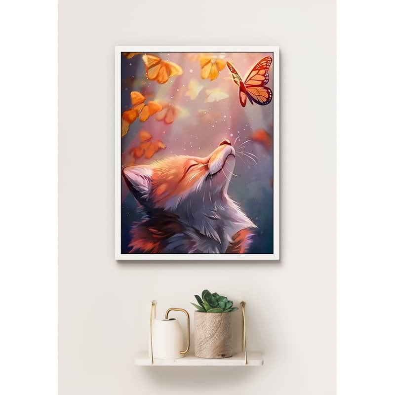 Diamond Painting - Fuchs und Schmetterling - gedruckt in Ultra-HD - fuchs, schmetterlinge, startbestseller, tiere