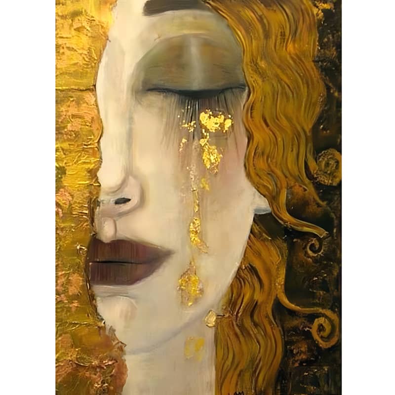 Diamond Painting - Goldene Tränen - gedruckt in Ultra-HD - abstrakt, menschen