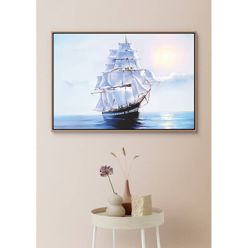 Diamond Painting - Segelschiff, Sonne - gedruckt in Ultra-HD - meer, schiffe