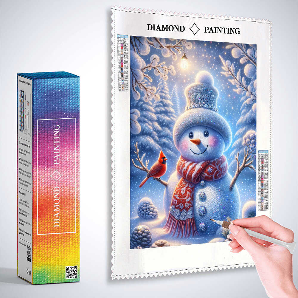Diamond Painting - Schneemann im Schneefall
