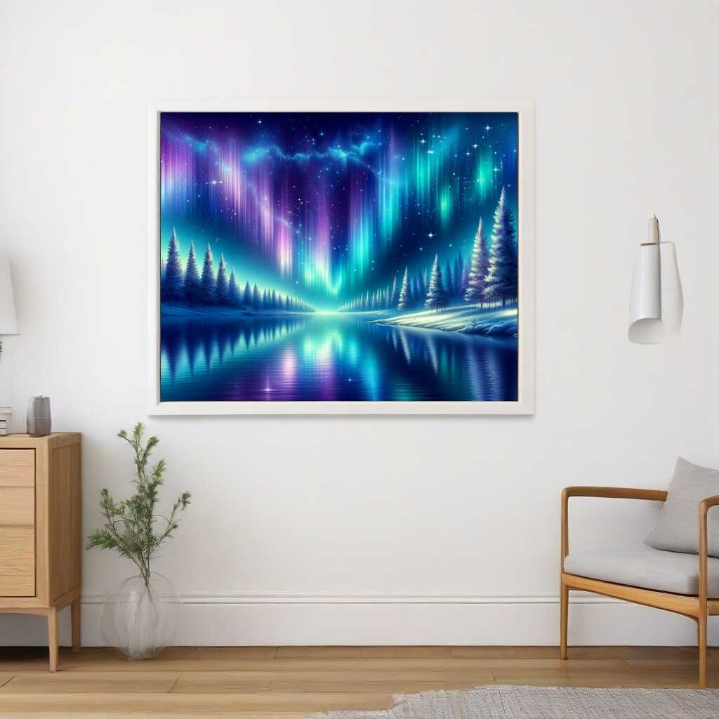 Diamond Painting - Polarlichter in blau