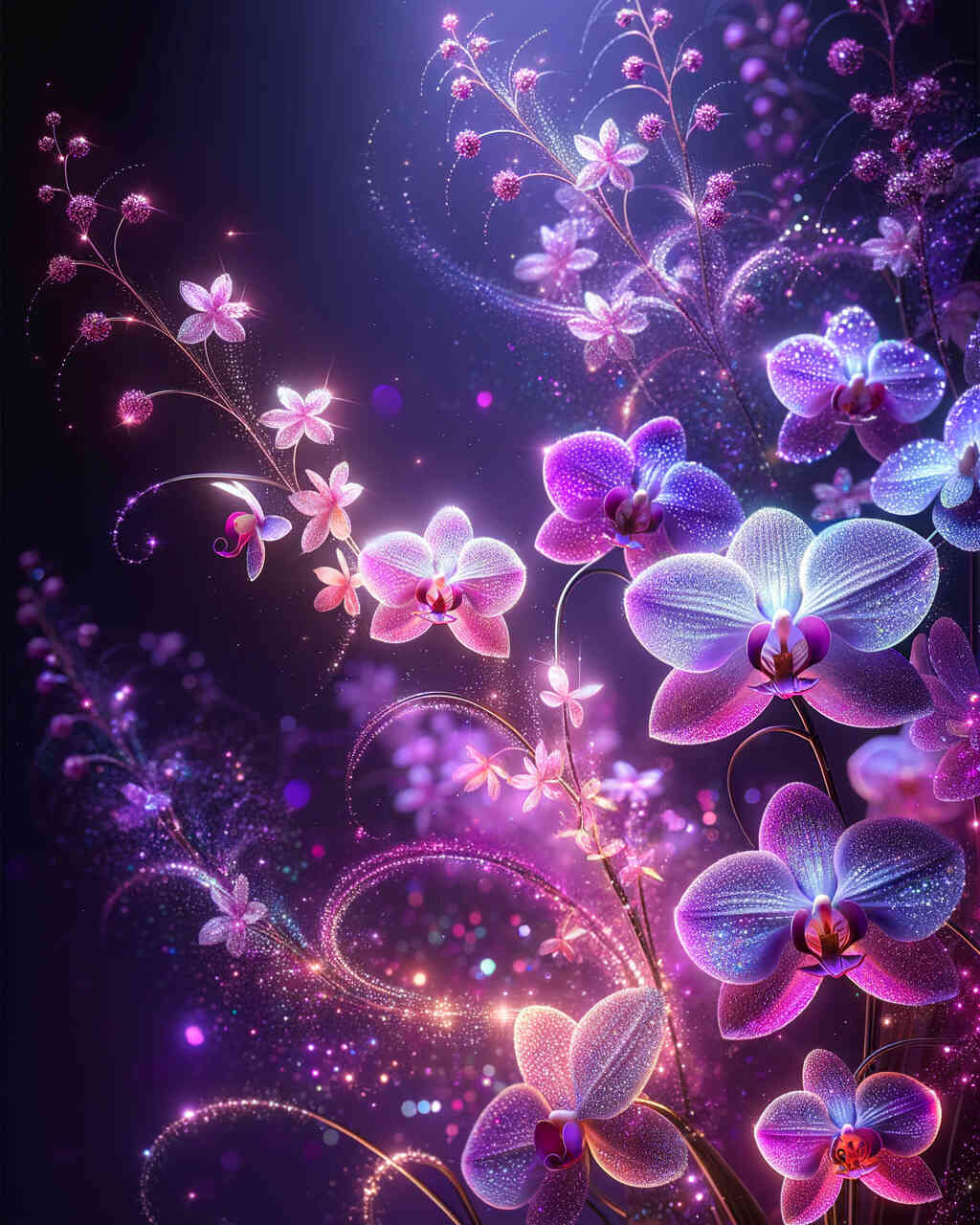Diamond Painting - Lila rosa Orchidee