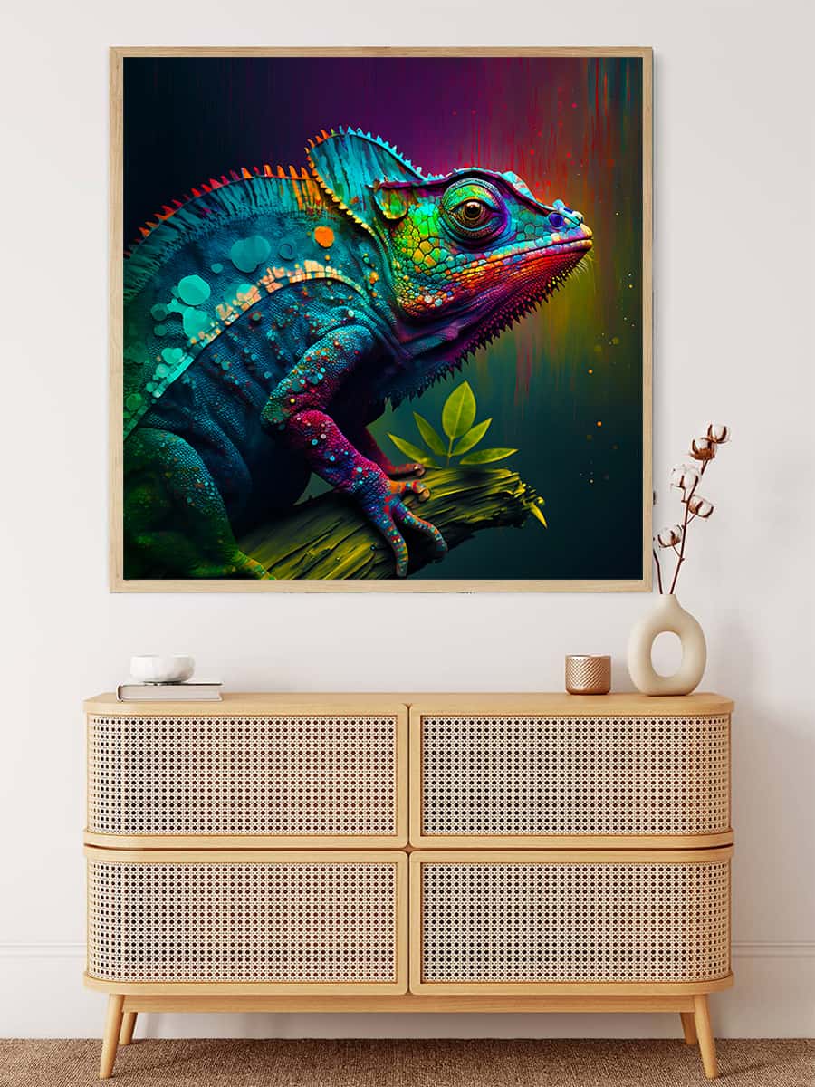AB Diamond Painting - Prachtvolles Chamäleon - gedruckt in Ultra-HD - AB Diamond, Chamäleon, Neu eingetroffen, Quadratisch, Tiere