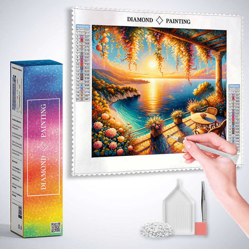 Diamond Painting - Romantischer Ausblick auf das Meer