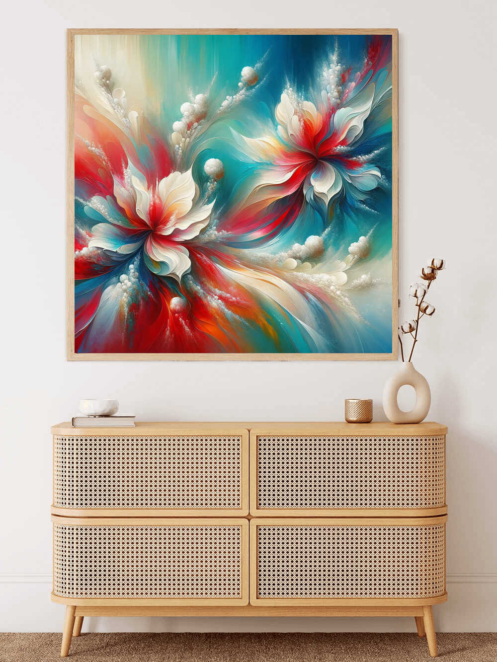 Diamond Painting - Abstrakte Blumen, bunt