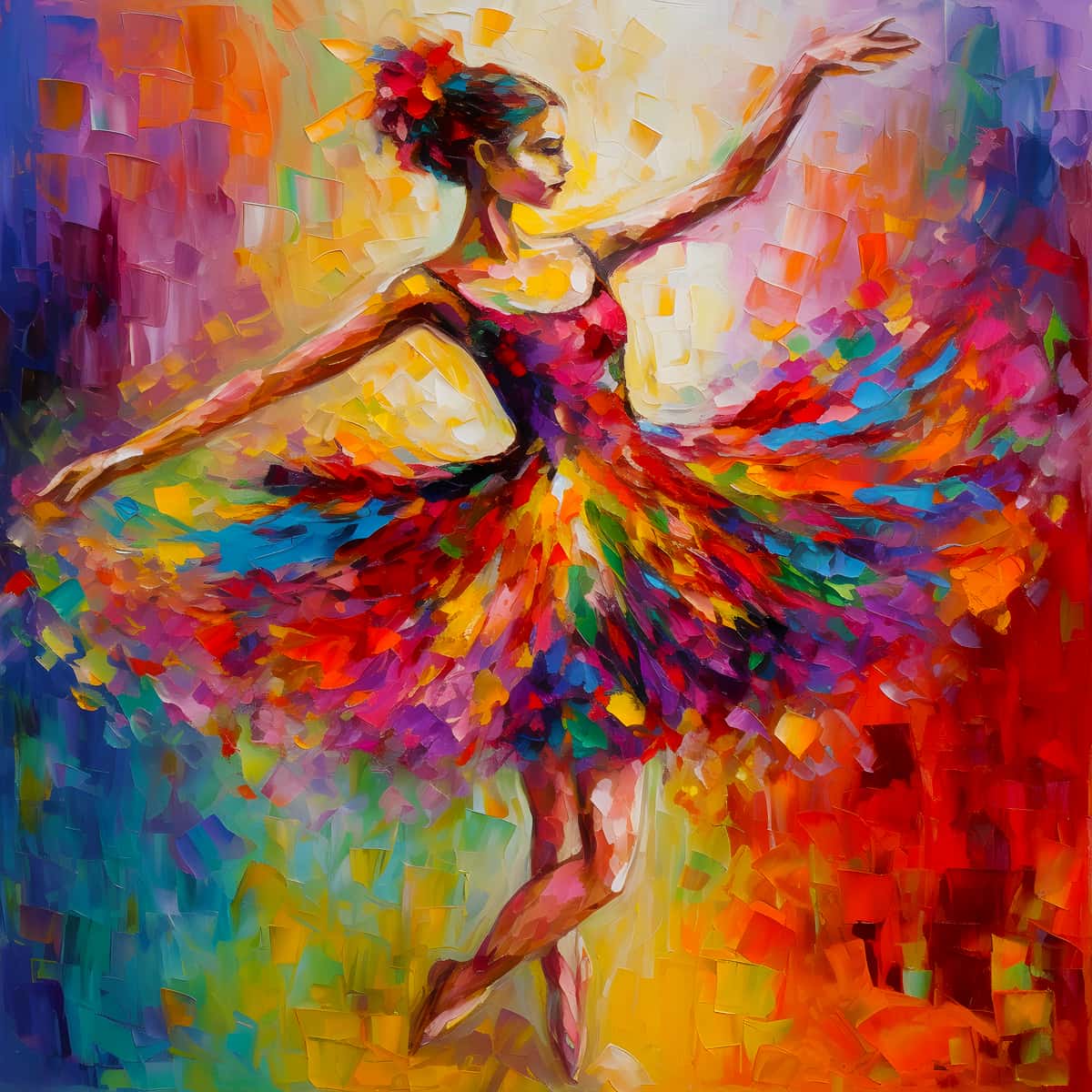 AB Diamond Painting - Farbtanz Frau - gedruckt in Ultra-HD - AB Diamond, Ballerina, Menschen, Neu eingetroffen, Quadratisch
