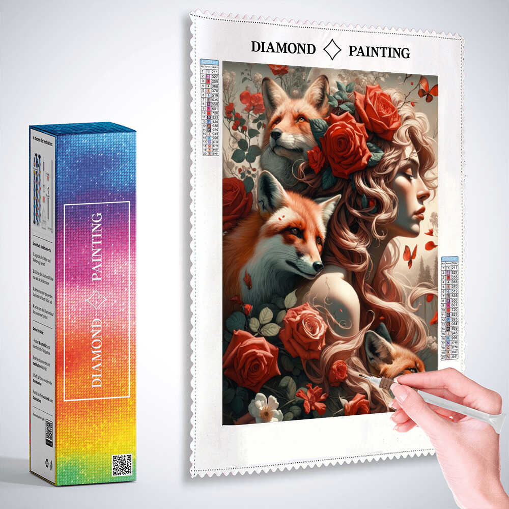 Diamond Painting - Frau mit Fuchszopf