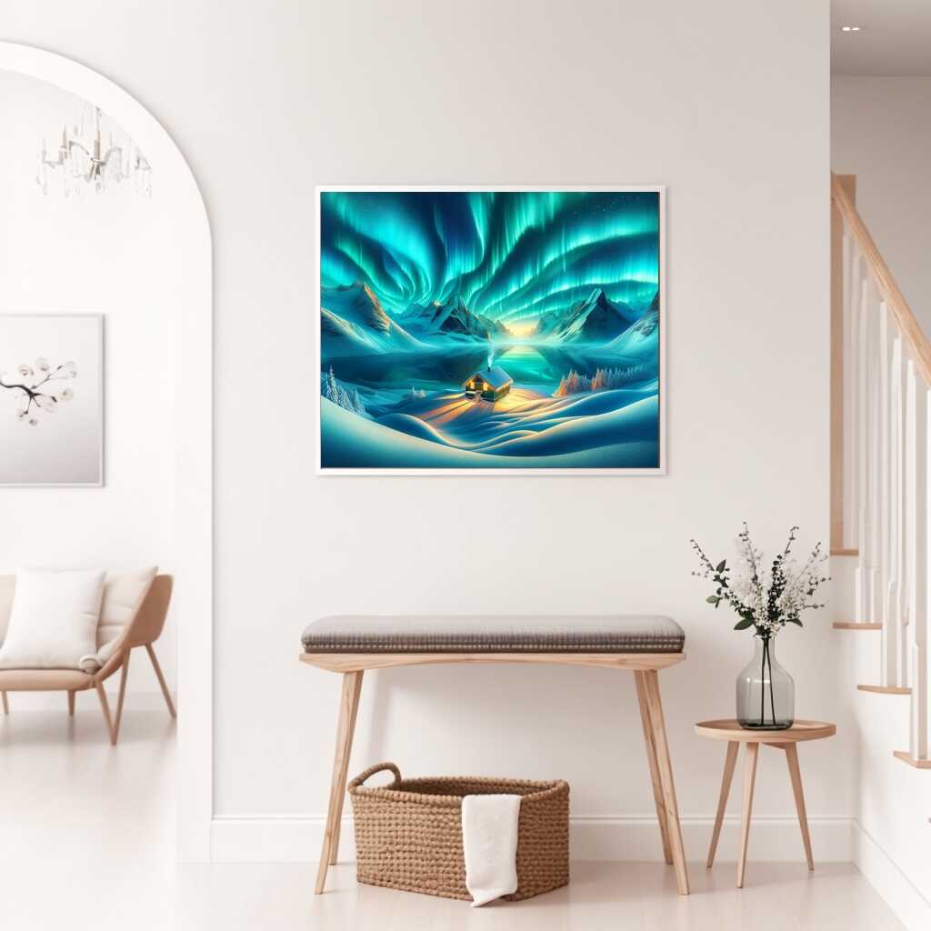 Diamond Painting - Grüne Polarlichter Berg