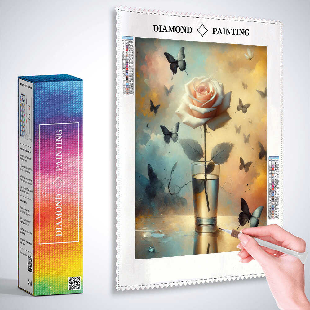 Diamond Painting - Rose im Glas