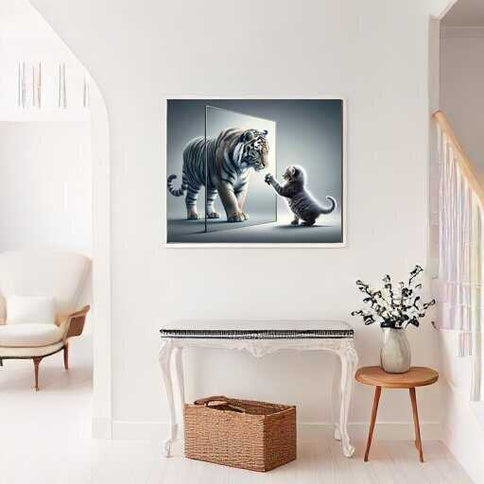 Diamond Painting - Katze Fensterspiegelbild