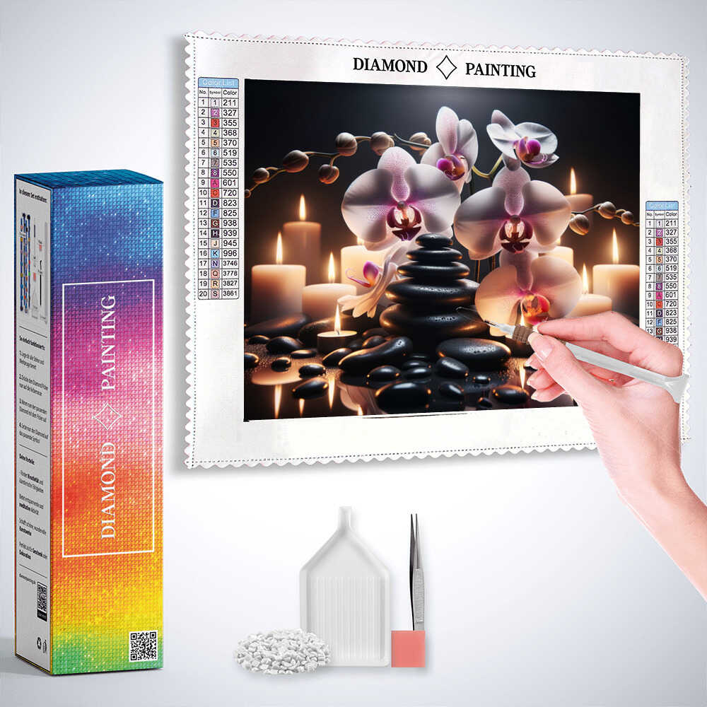 Diamond Painting - Orchideen und Wellness