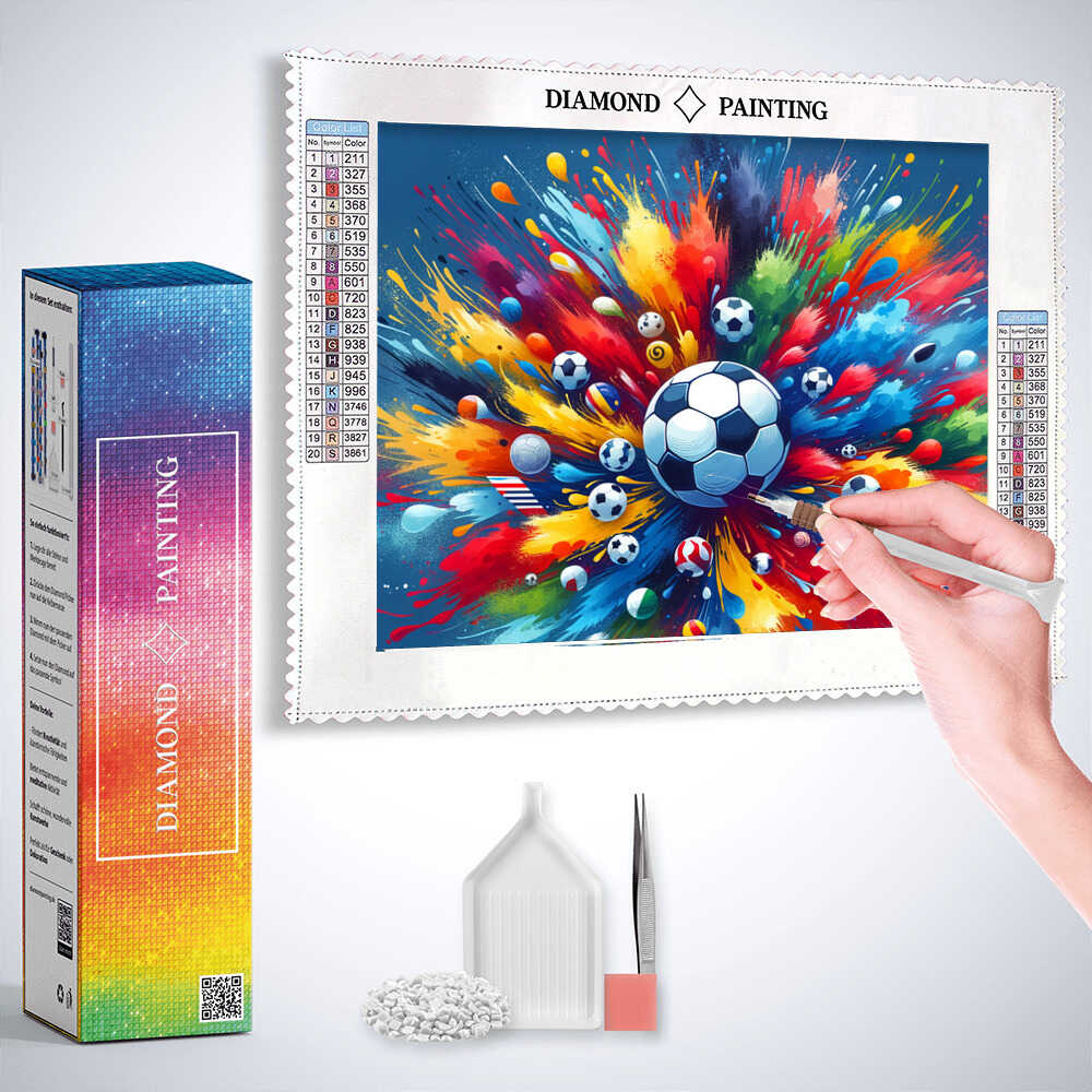 Diamond Painting - Farbenexplosion am Spielfeldrand