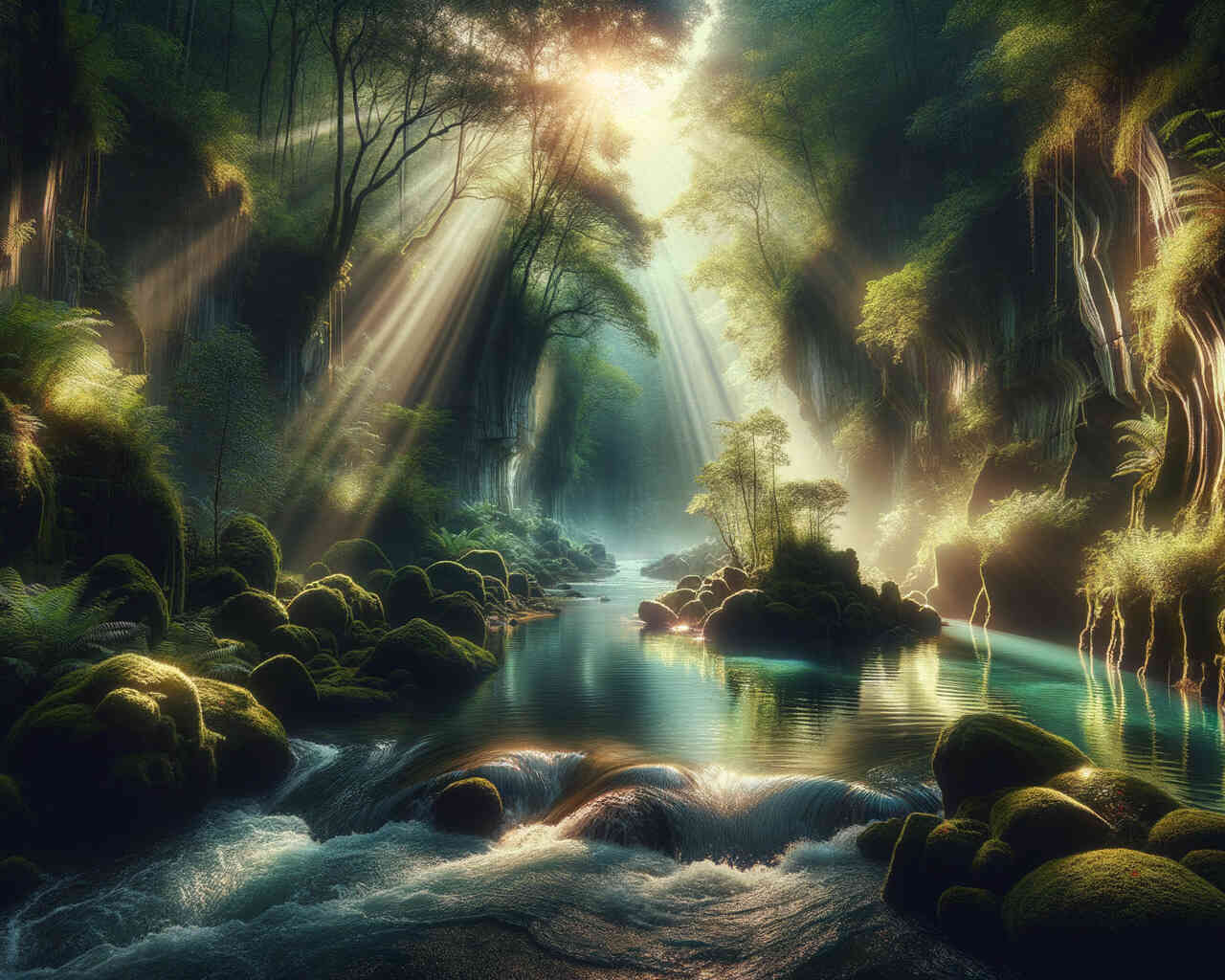 Diamond Painting - Lagune im Wald