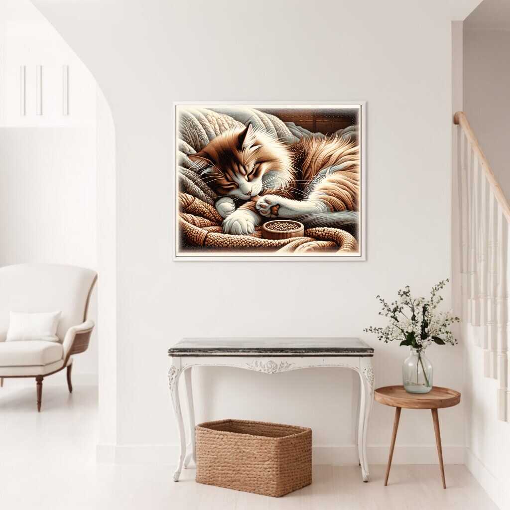 Diamond Painting - Katze putzt sich